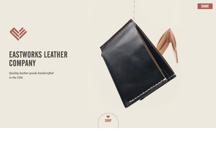 Eastworks Leather website preview